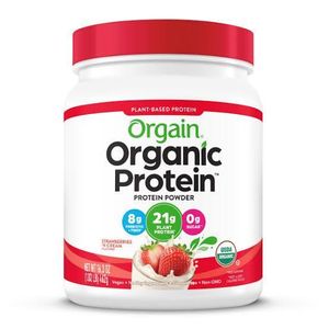 Authentic Orgain Organic Protein Powder Plant Based Strawberries & Cream, 2.74 lbs for increase daily protein intake, support muscle recovery post-workout, and provide convenient, organic nutrition