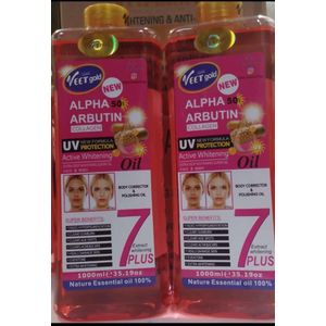 VEET GOLD ALPHA ARBUTIN & Collagen UV  Protection Extra Deep Whitening Body corrector & Polishing Face & Body Oil -1000ml