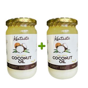 Kentaste 100% Virgin Cold Pressed Coconut Oil - 700ml (Pack of 2)
