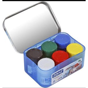 DOMS Poster Colours Set, which contains 6 assorted vibrant shades.Multicolour