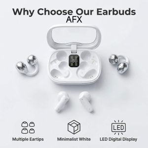 AFX Q9 2-IN-1 Écouteurs Bluetooth Sans Fil V5.4 white 4+1 ultra-long standby time Type-C