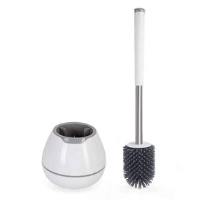 toilet brush and holder set. White