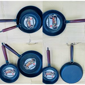 2Pc Set Of Heavy Non-Stick Frying Pan-Color Black