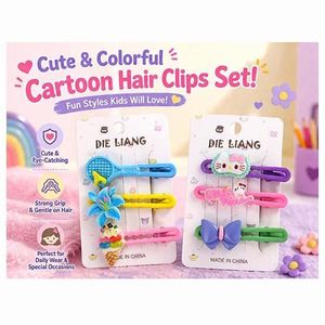 Cute Cartoon Hair Clips Set Hello Kitty Ice cream flowers racket badminton  Fun & Colorful Kids Accessories for Girls