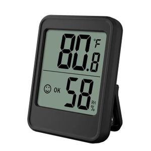 Mini digital indoor thermometer and hygrometer for indoor humidity monitoring - Black
