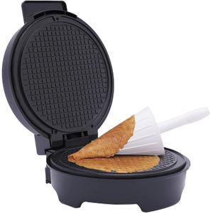 Dsp 1000W Waffle Maker, Round Waffle Iron, Ice Cream Cone Maker, Egg Roll Maker, Non-Stick Coating, Double-Sided Heating, for Home, Kitchen, etc.