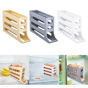 4-tier automatic rolling egg storage rack gravity fed egg dispenser pantry