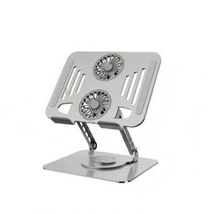 Share this product Aluminium Tabletop Laptop Stand with Double Fan 360 Degree Rotating Adjustable