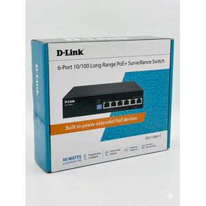 Dlink DES-F1006P-E 6-Port 10/100 Long Range PoE+ Surveillance Switch.