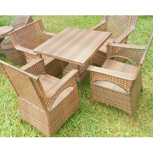 Patio Porch Furniture Sets 3/5 Pieces Pe Rattan Wicker Chairs with Table for Patio, Porch, Backyard, Balcony, Poolside, Garden Square Table
