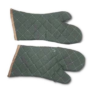Oven Mitts 1 Pair Of Cloth Heat Resistant Kitchen Oven Gloves- Green