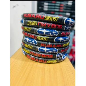 Premium Subaru Carbon Fiber Leather/Rubber Steering Wheel Cover - 15" (38cm) Non-Slip, Sporty & Durable Car Interior Accessory