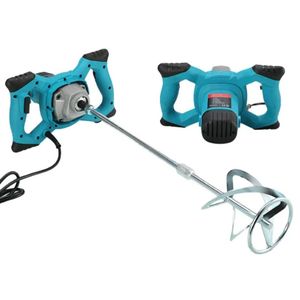 2100W handheld electric paddle mixer (also called a cement, mortar, and paint stirrer) featuring a dual-handle design and an adjustable 6-speed motor