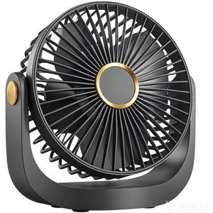Portable Desk Fan with Night Light, 4000mAh USB Rechargeable Battery, 5 Speeds & 360° Rotation – Ultra-Quiet Mini Fan for Bedroom, Office, Camping & Kitchen 
