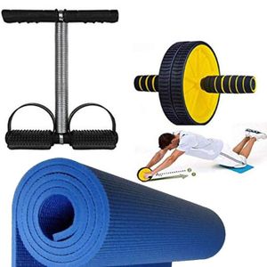 Tummy Trimmer Bundle 3 In 1 Yoga Mat Exercise, AB Rollers,Tummy Trimmer,Multi