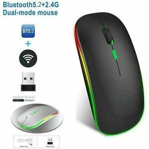 Adsons Wireless Bluetooth Mouse, 2.4 GHZ LED Wireless Mouse for Laptop, RGB
