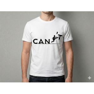 “CAN’T” Motivational Graphic T-Shirt – Premium White Edition.