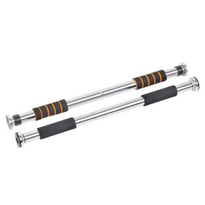 Adjustable doorway pull-up bar for home strength training.