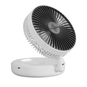 3-in-1 Portable Rechargeable Fan – 5000mAh, Wall-Mounted, Folding, 4-Speed with Warm Night Light 
