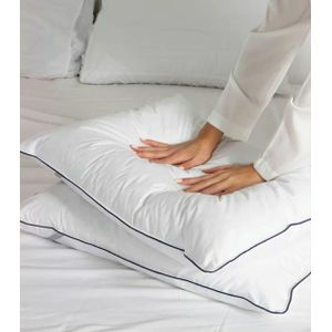 A pair of large fiber soft pillows (2 pillows) - white. 
