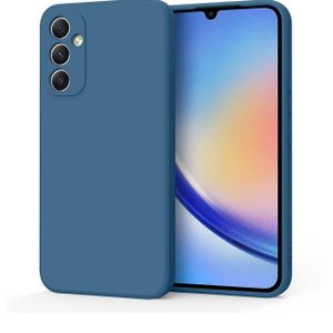 Samsung Galaxy A34 5G Case, Stylish Slim Liquid Silicone Full-Body Protective Cover for Samsung Galaxy A34 5G Phone Case (Blue)