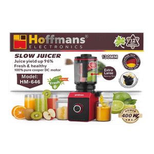 Hoffmans Slow Juicer & Juice Extractor. Transparent -Multcolour