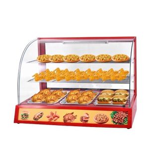 32 Kg , 38 x 18 x 24 Inch Big Commercial Electric Curved Glass Hot Snacks Countertop Food Warmer Fried Chicken Hot Warming Cabinet with 3 Tiers Warmer Display Showcase With Constant Temperature Control for Sandwich Milk Pizza Pies Pastries- Multicolor