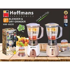 Hoffmans 2 In 1 Blender & Dry Grinder HM-6628 - Cream