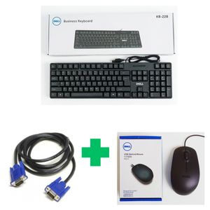 DELL 3 in 1 wired usb keyboard kb228 and wired mouse ms111 and vga cable combo