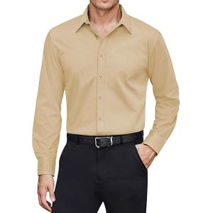 Men's Office Long Sleeve Casual/Formal/Suited Shirt - Khaki
