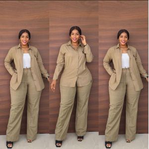 Elegant Relaxed Two-Piece Outfit – Brown