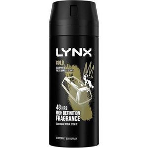 Lynx ORIGINAL  Gold 48Hr High Definition Fragrance With Oud Wood & Fresh Vanilla Deodorant, 150ml