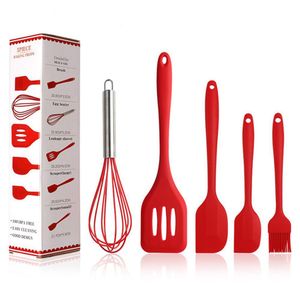 KITCHA 5Pcs Silicone Kitchen Utensils Set Non-Stick Bakeware for Kitchen