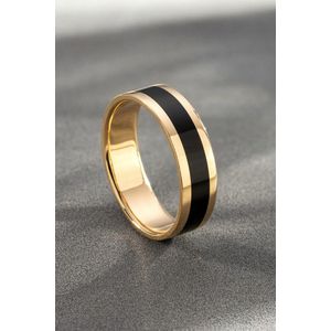 ring Men's Black Bands Rings Gold Plated Titanium Steel Never Fading Rng For Men And Ladies