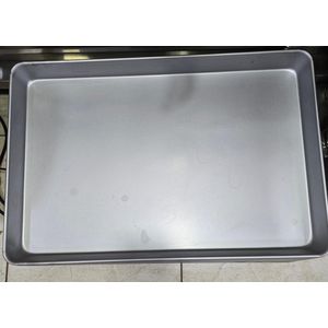 Commercial Rectangular Aluminium Baking Sheet Tray (60cm x 40cm) - Silver.