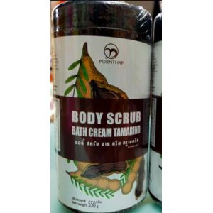 Porntharp Organic Tamarind Body Scrub Bath Cream  for smoother ,radiant Complexion, clear dark spot-550g 