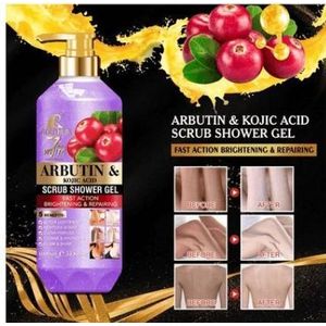 Roushun Arbutin and Kojic Acid Scrub Shower Gel for Brightening & Repairing Skin - 1000 ml