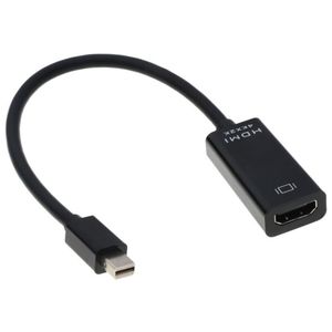 Mini DisplayPort to HDMI (HDTV) 4K Adapter – Mini DP Male to HDMI Female Converter Supporting 4Kx2K Ultra HD for MacBook, Surface, PC, TV & Projector - BLACK