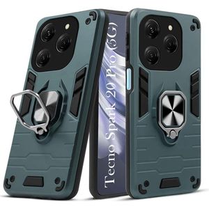 Tecno Spark 20 Pro Shockproof Case with Ring Holder – Rugged Armor Back Cover Kickstand