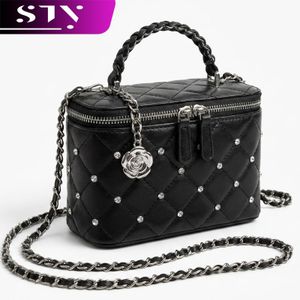 STY Ladies Purses Small Top-Handle Bags Mini Cross-body bag Tiny Top-handle Bag Rhinestone Decoration Phone Bag