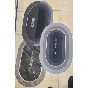 1pc Oval Big Bathroom Mat ( Wordings May Vary)- Multicolored 