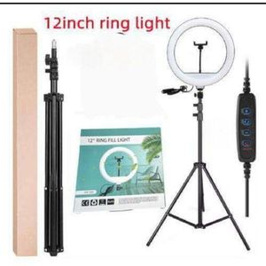 12inches Selfie Ring With Tripod Stand & Cell Phone Holder For Live Stream/Makeup, Led Camera Ringlight For YouTube Video/Photography Compatible With IPhone Android Phones (Upgraded)
