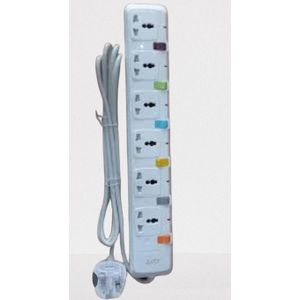 G & T Original 6 Way Universal Heavy Duty Extension Cable - White
