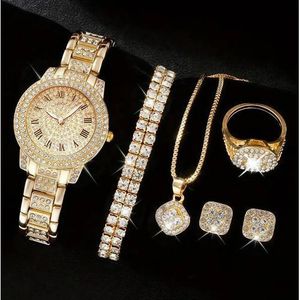 Ladies Watches  Bracelet Set  Women Necklace Ring Jewelry