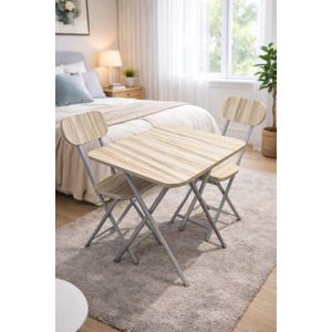 X - Shaped Foldable Wooden Table - Cream