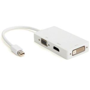 3 In 1 Thunderbolt Mini Display Port DP To HDMI VGA DVI Adapter Cable For Mac