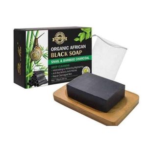 Organic Natural Herbal Black African Snail And Bamboo Charcoal Soap  Moisturizing whitening & Brightening  ,Deep Cleansing  Anti-Bacterial ,Anti Freckle And Repair Damaged Skin 