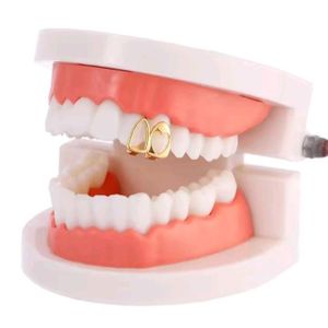 Personality Hip - Hop Gold Silver Color Hollowed Hearts Zircon Dental Grillz Women Men - Multicolour 