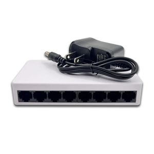 Kuwfi 8-Port Fast Ethernet Network Switch – High-Speed LAN Splitter for Home, Office & CCTV- White