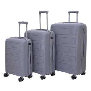  3 Pieces Of Lightweight 4 Spinner Wheel PP Hard Case Suitcases Cabin & Hold Luggage  Lightweight 4 Spinner Wheel PP Hard Case Suitcases Cabin & Hold Luggage 20, 24, 28 Inch